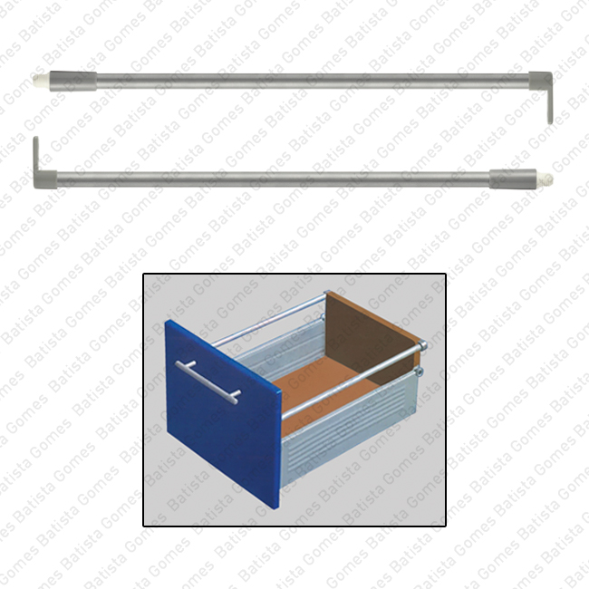 Tubo para laterais de gavetas altas